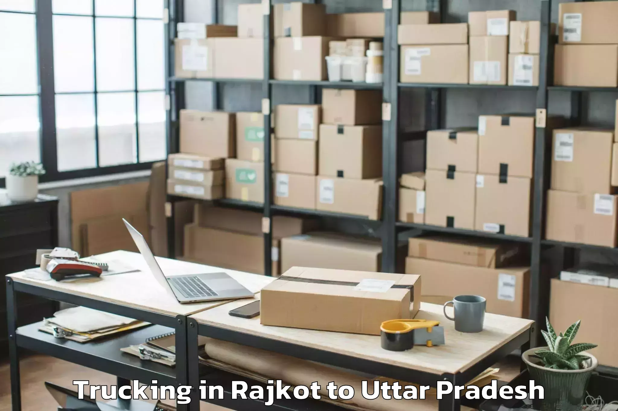 Easy Rajkot to Lakhna Trucking Booking